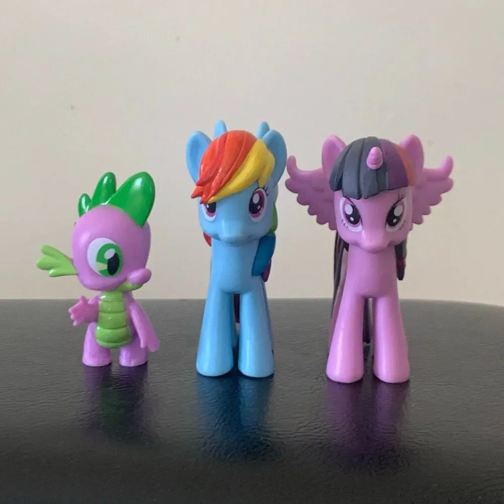My Little Pony lot of 3 vinyl figurines twilight sparkle rainbow dash spike